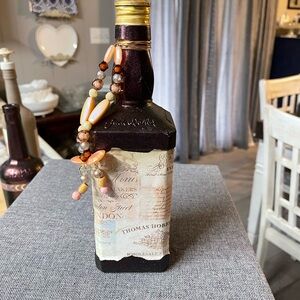 Decorative Bottle with Beaded Accent